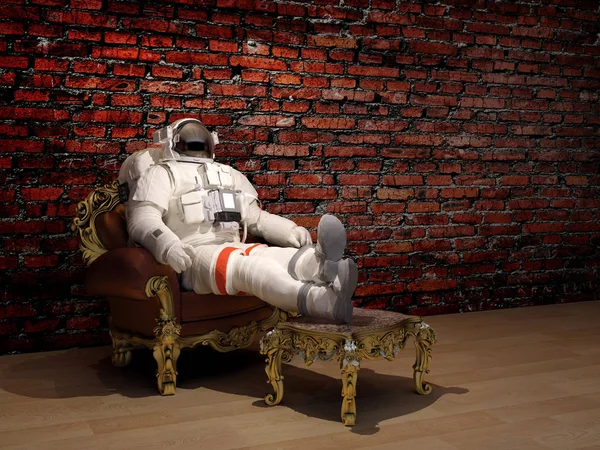 Astronaut in the chair. — Stock Photo, Image