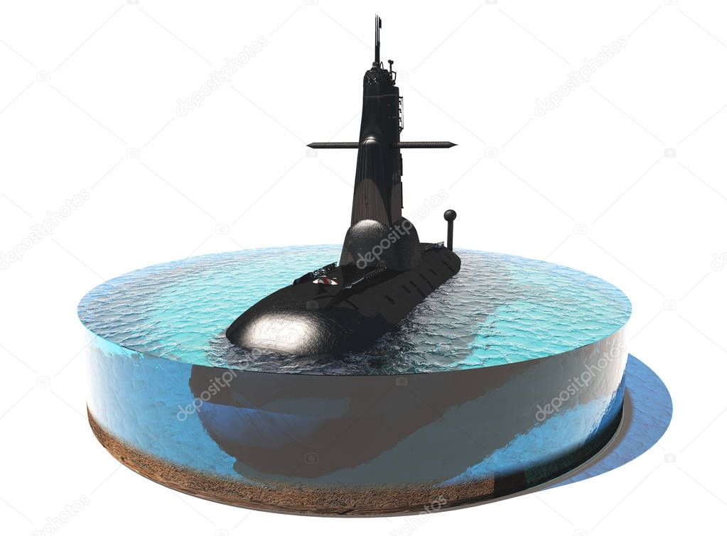  Model of a submarine.