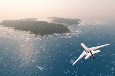 Yolcu uçağı. 3D render