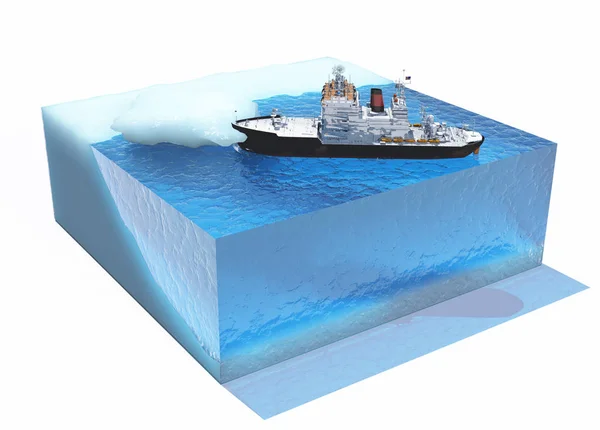 Icebreaker, 3d render — Stockfoto