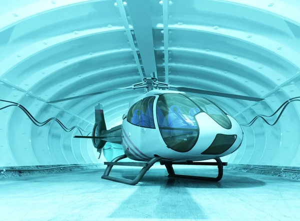 Helicóptero civil, renderização 3d — Fotografia de Stock