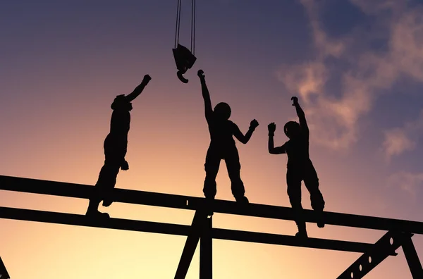 Silhouette di un lavoratore — Foto Stock