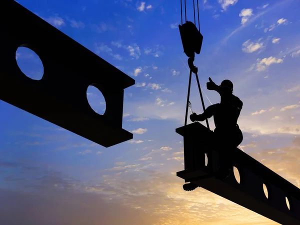 Silhouette of a worker — Stock Photo, Image