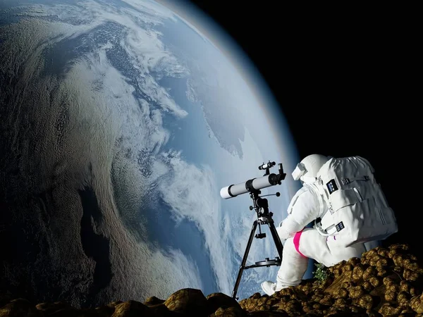 Телескоп в космосе . — стоковое фото