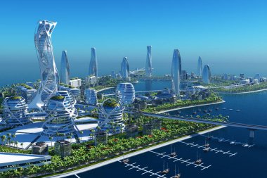 Fantezi futurebeautiful şehir