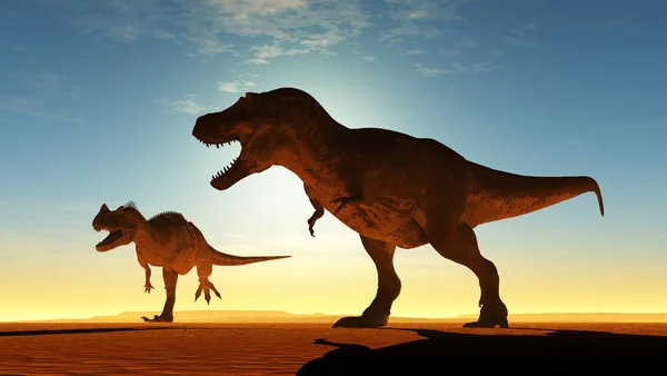 Dinosaurio Gigante Fondo Del Cielo Colorido Render — Foto de Stock