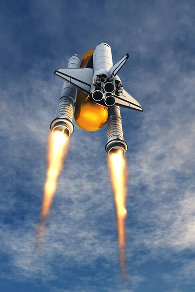 Transporte Espacial Fundo Céu Render — Fotografia de Stock