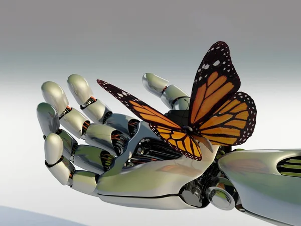 Механічна Рука Метелик Візуалізація — стокове фото