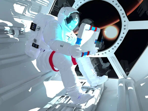 宇宙飛行士は3Dレンダリングで — ストック写真