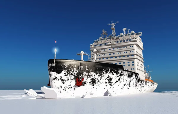 Корабель Криголама Льоду Морі Рендеринг — стокове фото