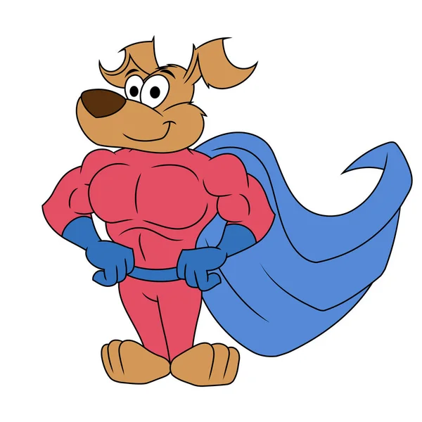 Perro es super héroe — Vector de stock