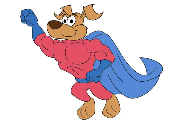 Dog super herói voando —  Vetores de Stock