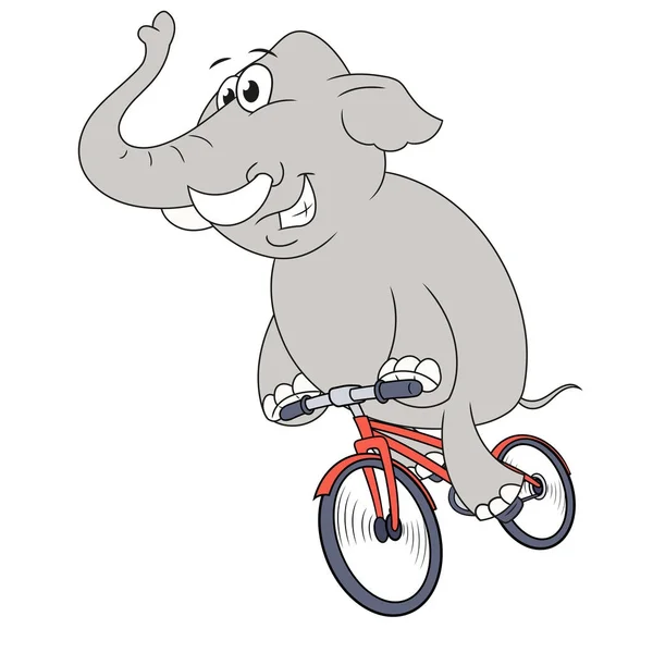 Щасливий слон їзда на велосипеді 2 — стоковий вектор