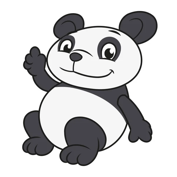 Panda winkt Hand 2 — Stockvektor