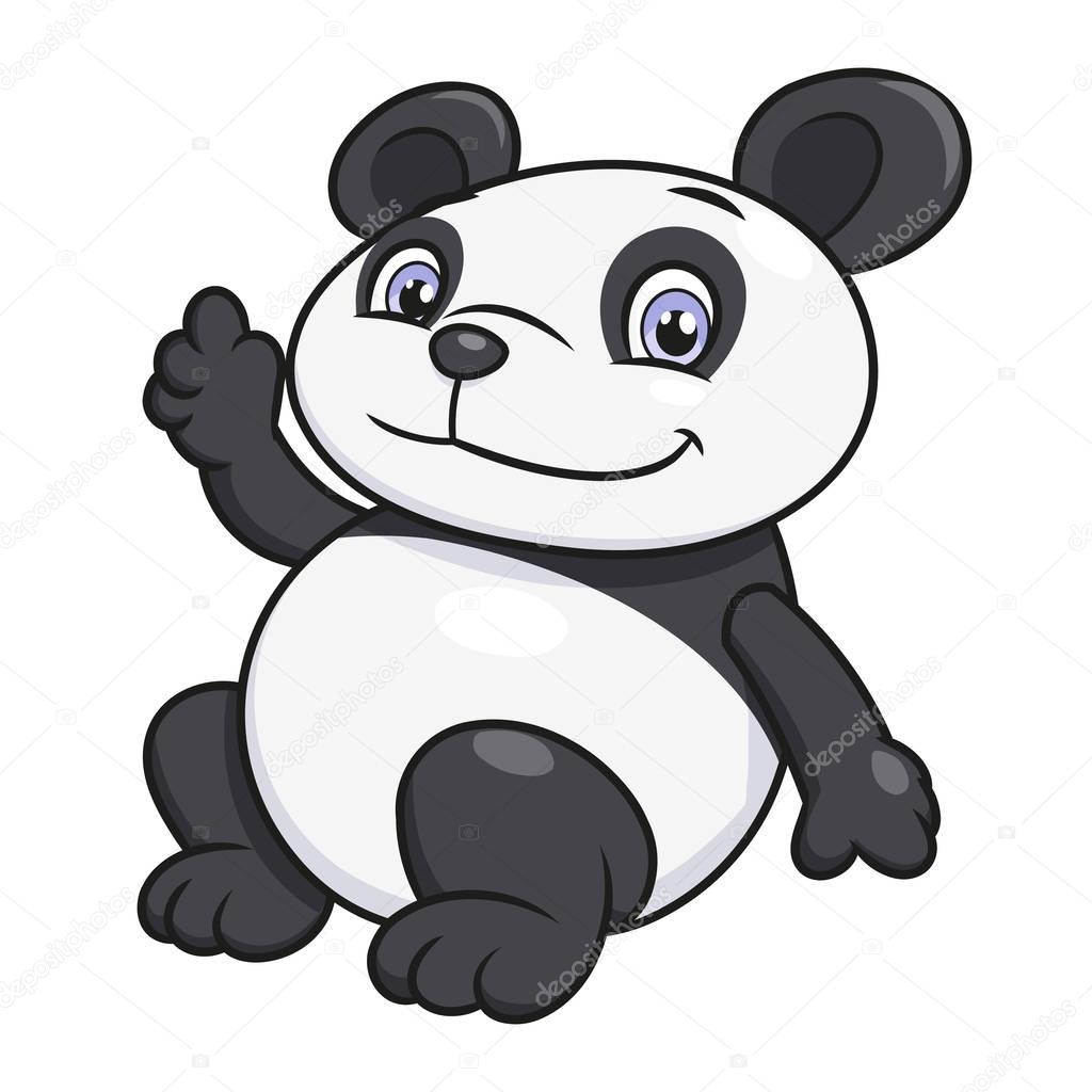 Panda waving hand