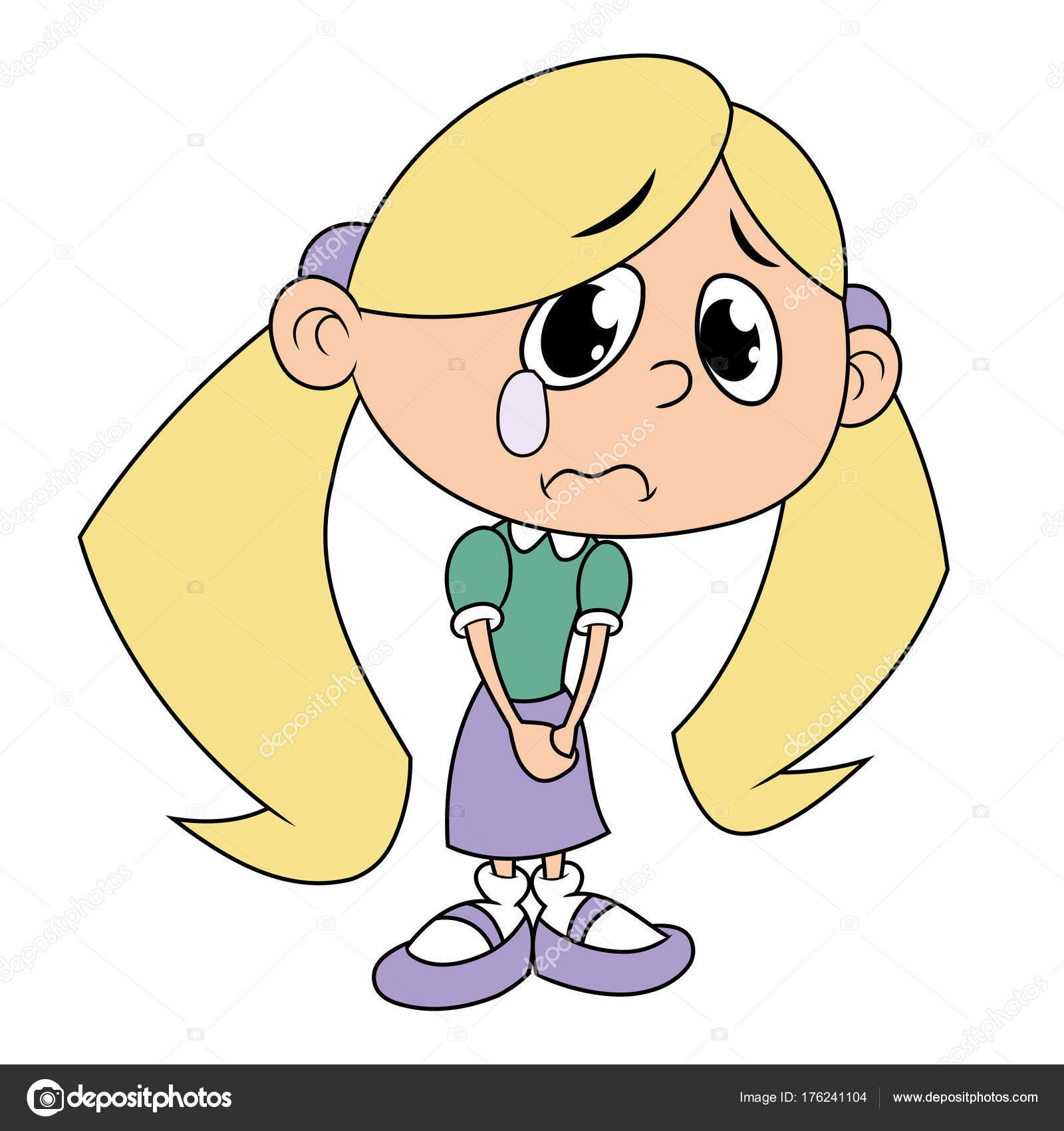 Download Sad girl crying 2 — Stock Vector © den0909 #176241104