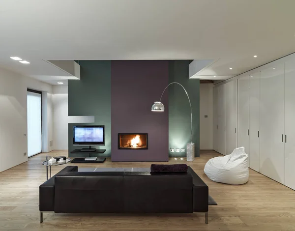 현대 거실의 인테리어 보기 — 스톡 사진