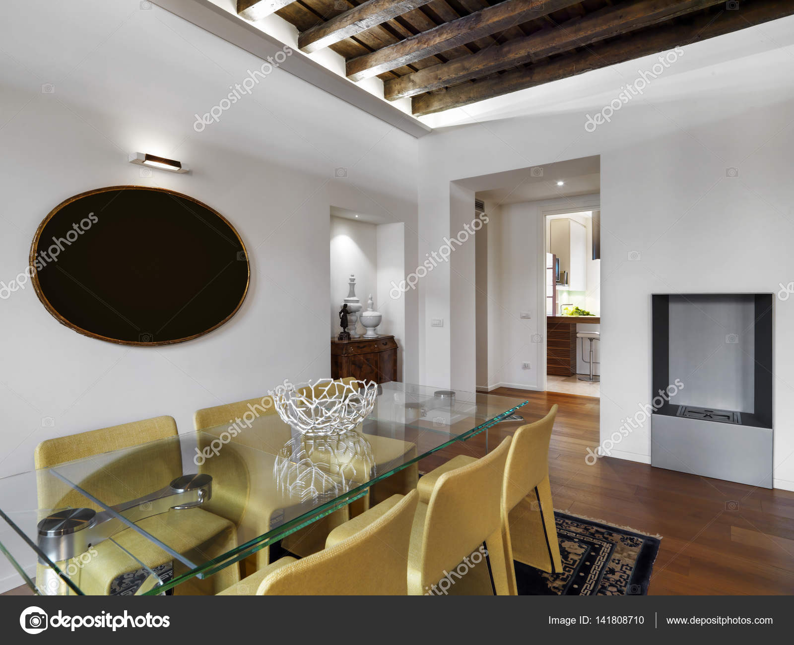 vista interior de un salón comedor moderno — Foto de stock ... vista interior de un salón comedor moderno — Foto de stock ...