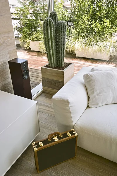 Dettaglio di un divano in tessuto nel soggiorno moderno — Foto Stock