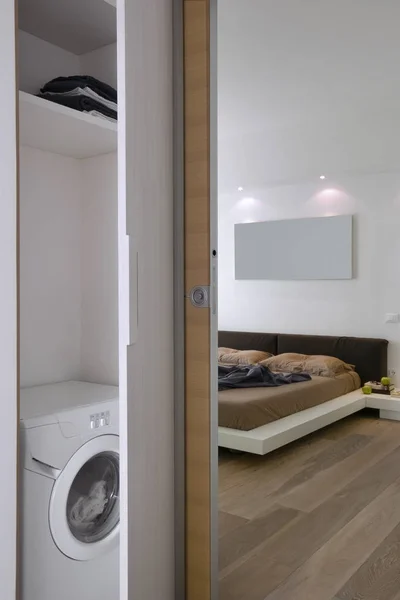 Modern yatak odası iç görünüm — Stok fotoğraf