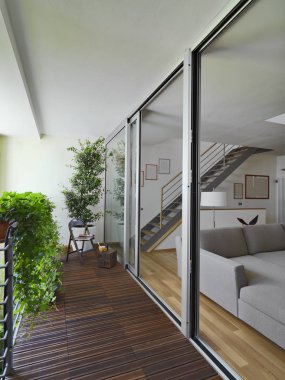 modern bir oturma odası iç görünüm