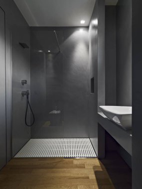 interiors shots of a contemporary bathroom clipart