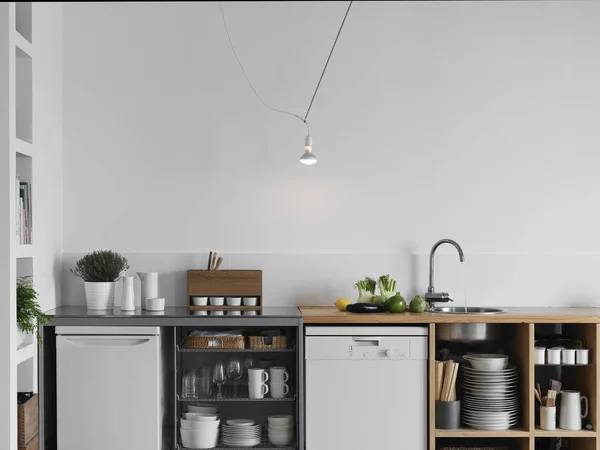 Plano interior de una cocina moderna —  Fotos de Stock