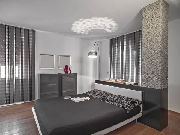 Modern yatak odası iç shot — Stok fotoğraf