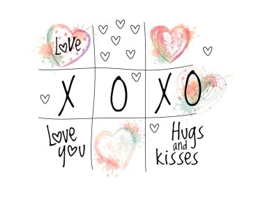 Vektör tic tac toe Özet. Tebrik kartı