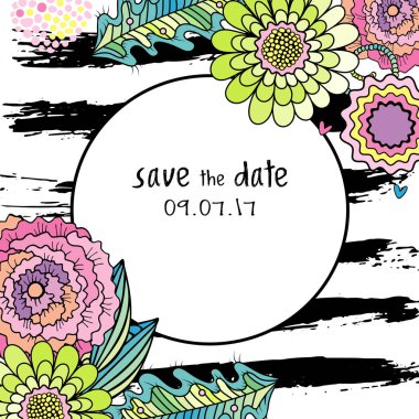 Tarihi çiçek renkli vektör kartı kaydetmek