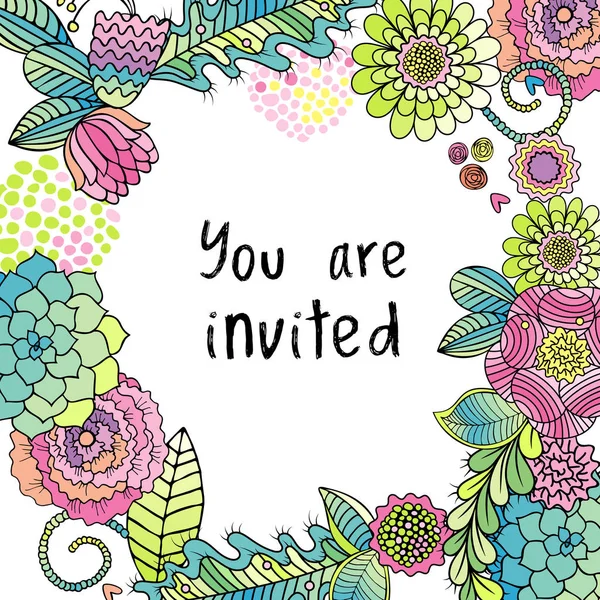 Invitación floral vectorial — Archivo Imágenes Vectoriales