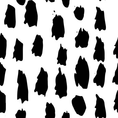 Vektör siyah ve beyaz mürekkep seamless modeli