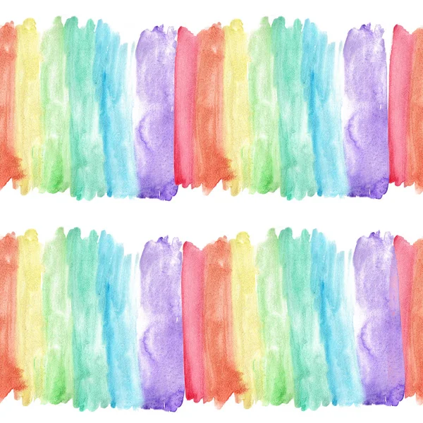 Aquarel naadloze patroon in de regenboogkleuren — Stockfoto