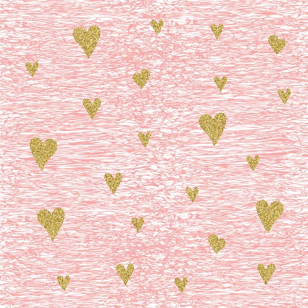 Gold glittering heart seamless pattern — Stock Photo, Image