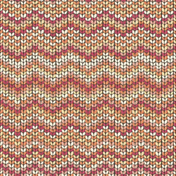 Knitting pattern, zigzag seamless wool background — Stock Vector