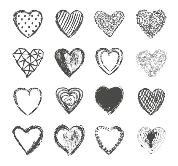 Día de San Valentín corazones conjunto vector — Archivo Imágenes Vectoriales