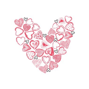 Sevgililer günü elle çizilmiş sevgi işareti