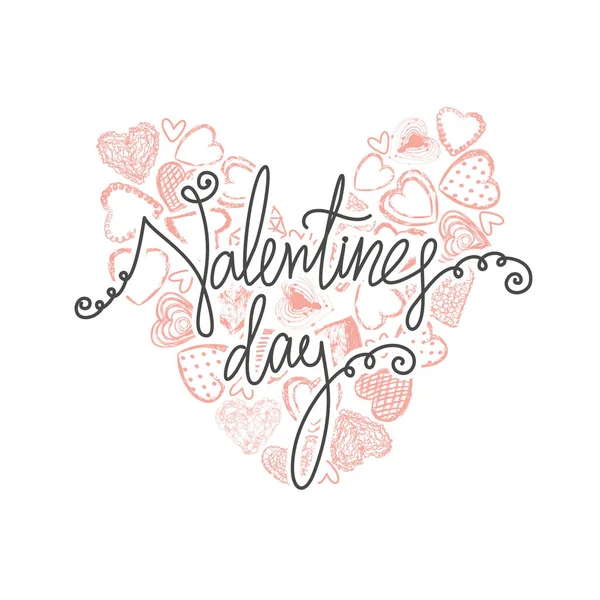 Coeur vectoriel avec phrase de Saint Valentin — Image vectorielle