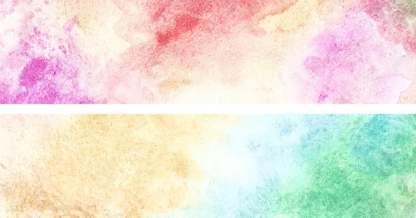 Abstract watercolor banner, messy brush paint art — Stock Photo, Image