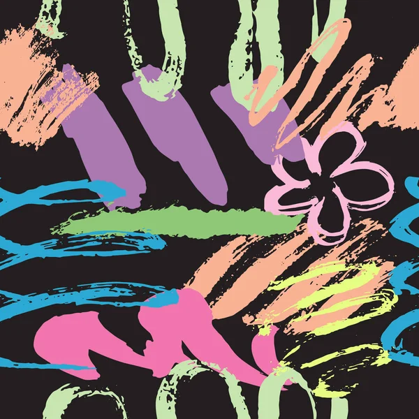 Floral penseelstreken, hand verf illustratie — Stockfoto