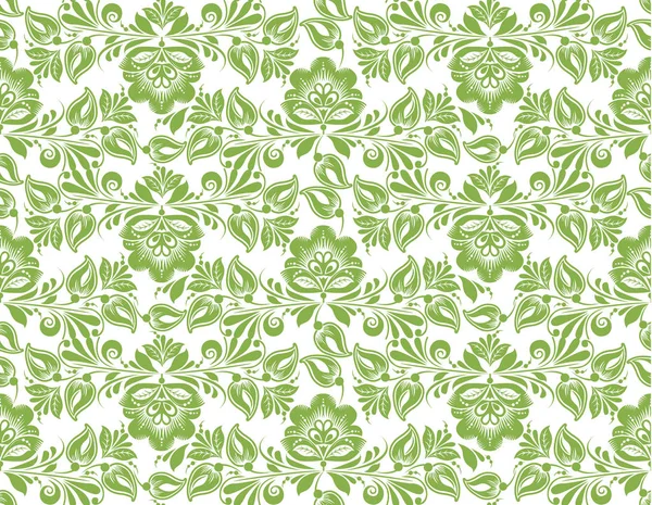 Grün Blume Blätter nahtlose Muster Hintergrund — Stockvektor