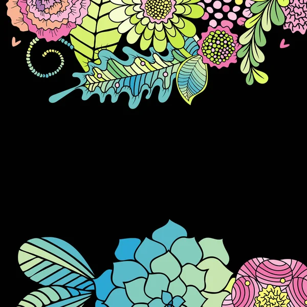 Floral frame, sappige, steeg, laat kaart vector — Stockvector