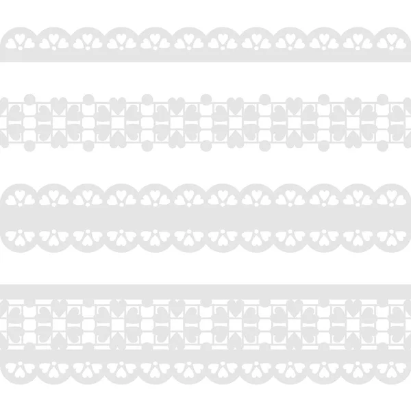Set of seamless lace ribbon. — Stock Vector