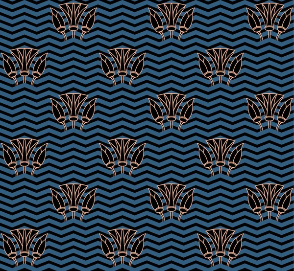 Waterlelies naadloze patroon achtergrond vector — Stockvector