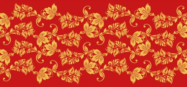 Hohloma Dikişsiz desen kumaş doku vektör