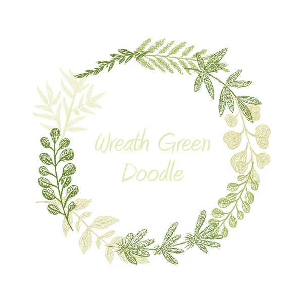 Greenery floral circle wreath vector — Stock Vector