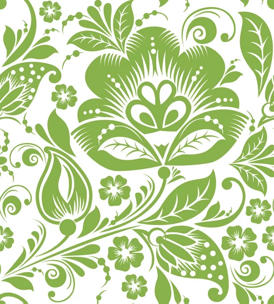 Greenery russian seamless pattern background — Stock Vector