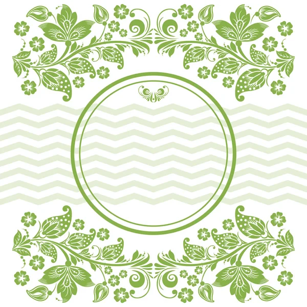 Groene bladeren, bloemen frame achtergrond vector — Stockvector