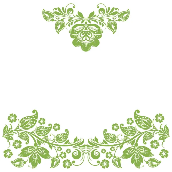 Verde marco floral ecológico, decoración de fondo — Vector de stock