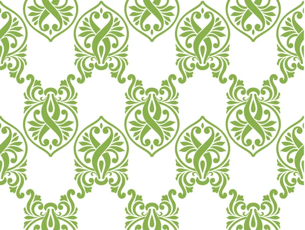 Green ecology damascus seamless pattern background — Stock Vector